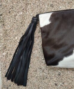 BIG CLUTCH IN bLACK AND WHITE COW HIDE1