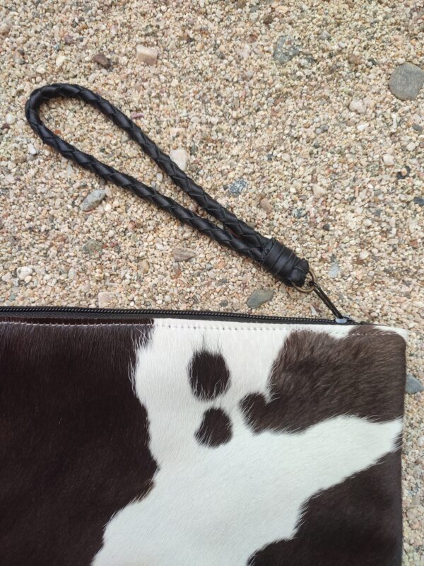 BIG CLUTCH IN bLACK AND WHITE COW HIDE2