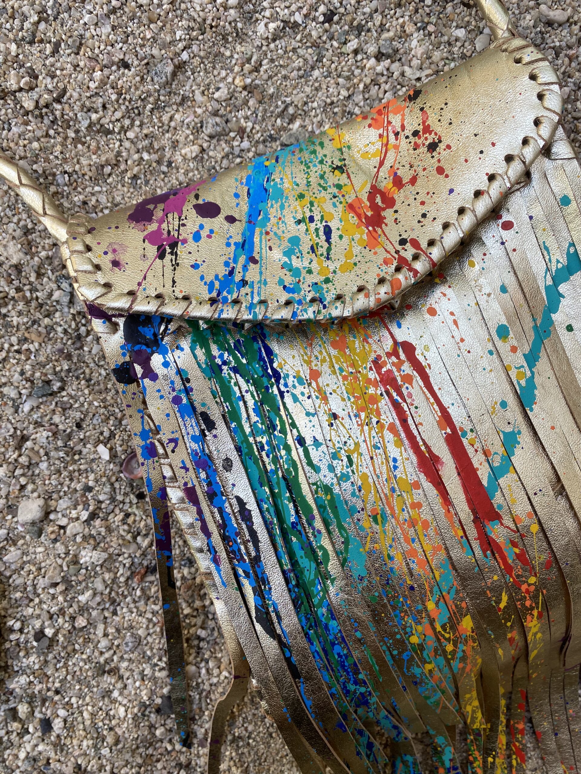 Ula Bag in Hand Painted Gold Leather - Image 2