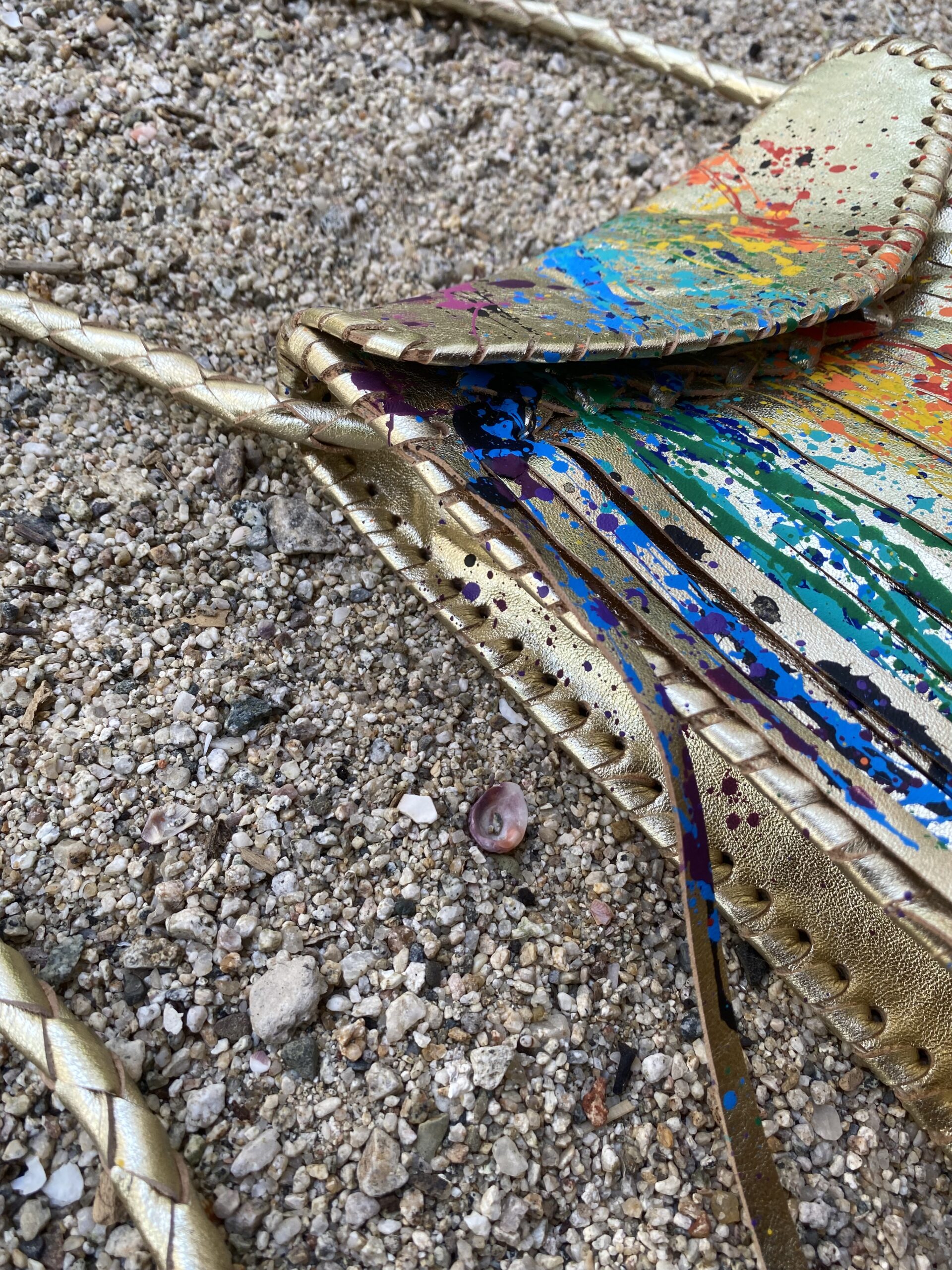 Ula Bag in Hand Painted Gold Leather - Image 4