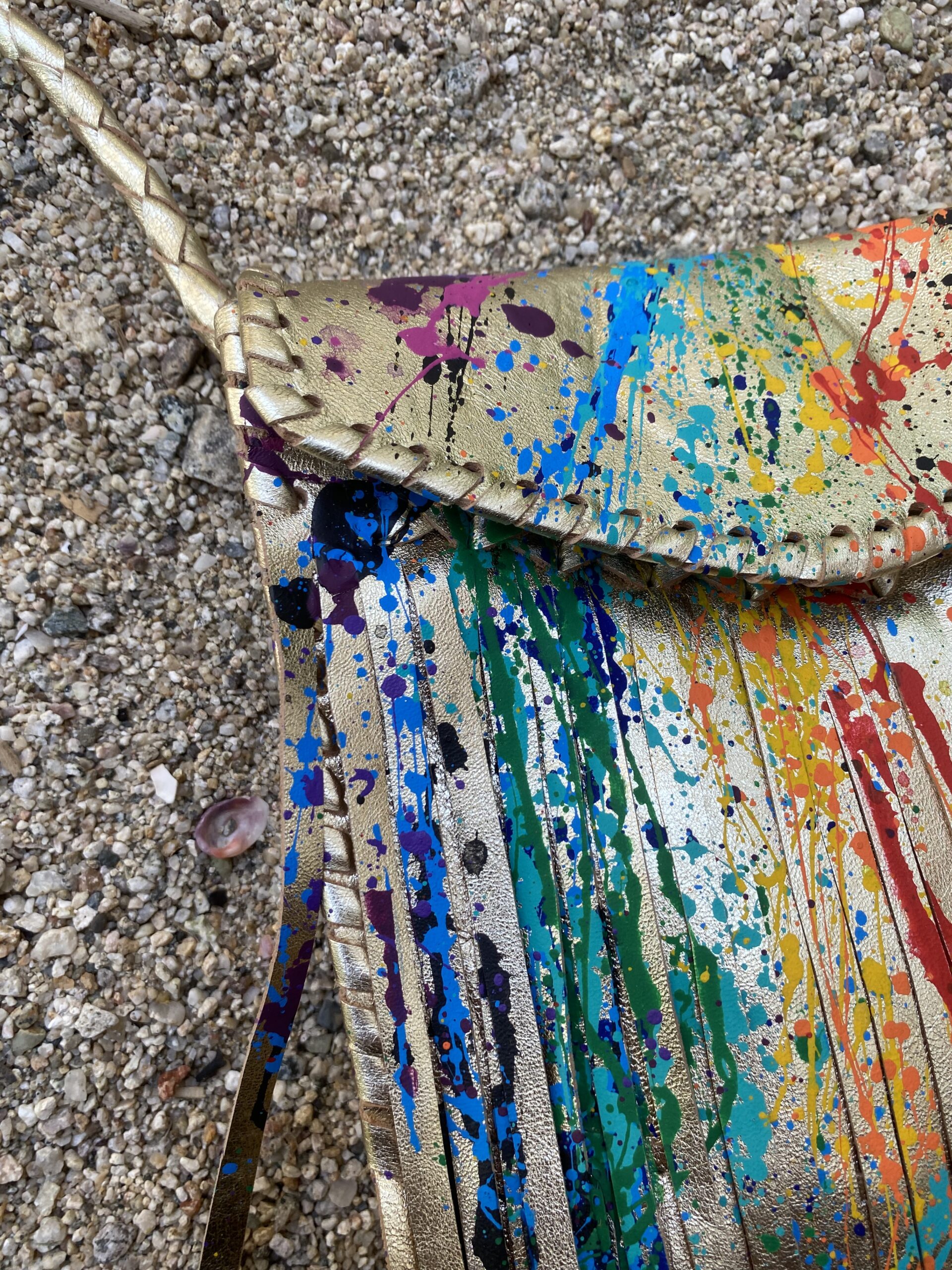 Ula Bag in Hand Painted Gold Leather - Image 3