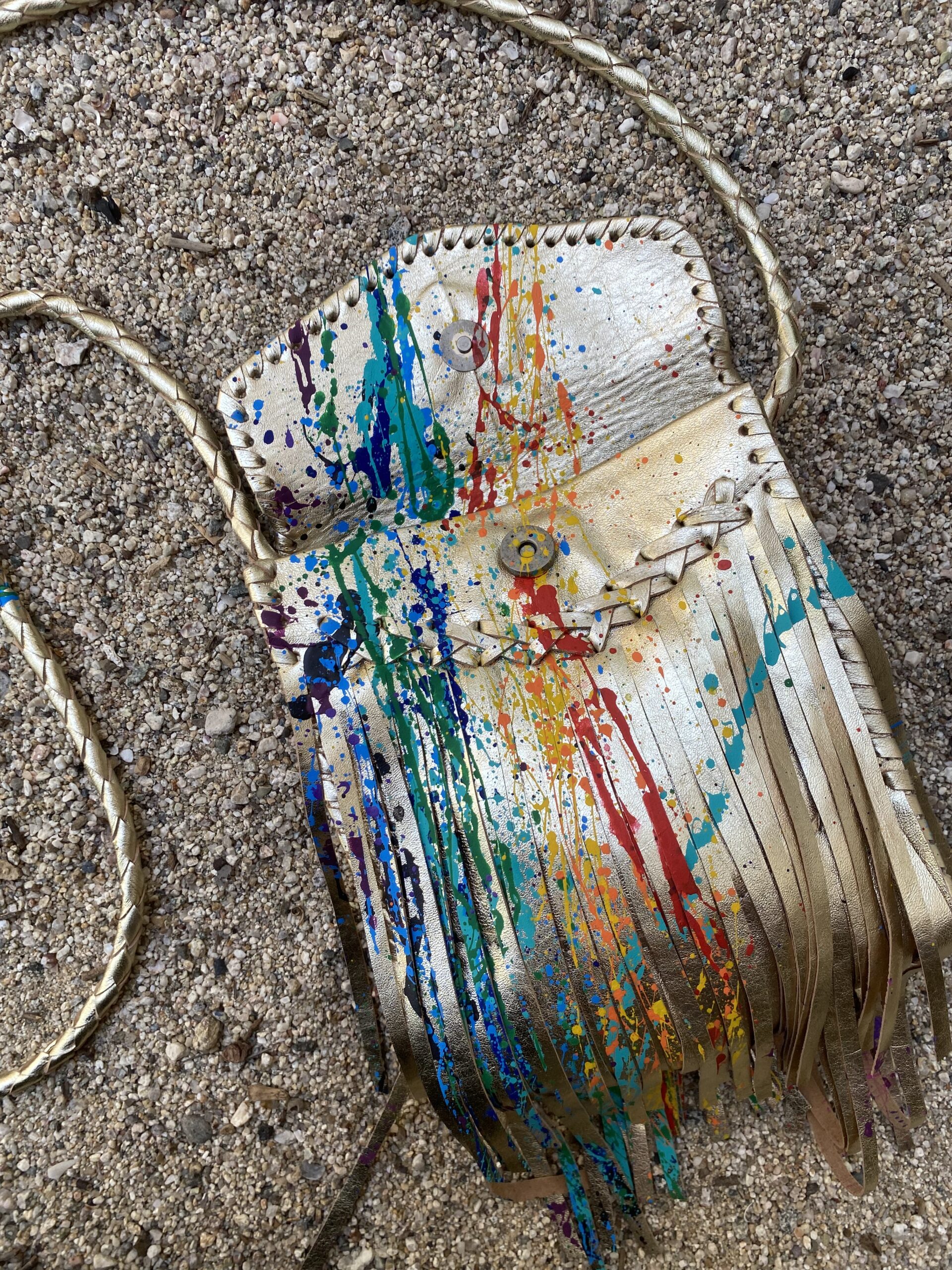 Ula Bag in Hand Painted Gold Leather - Image 5