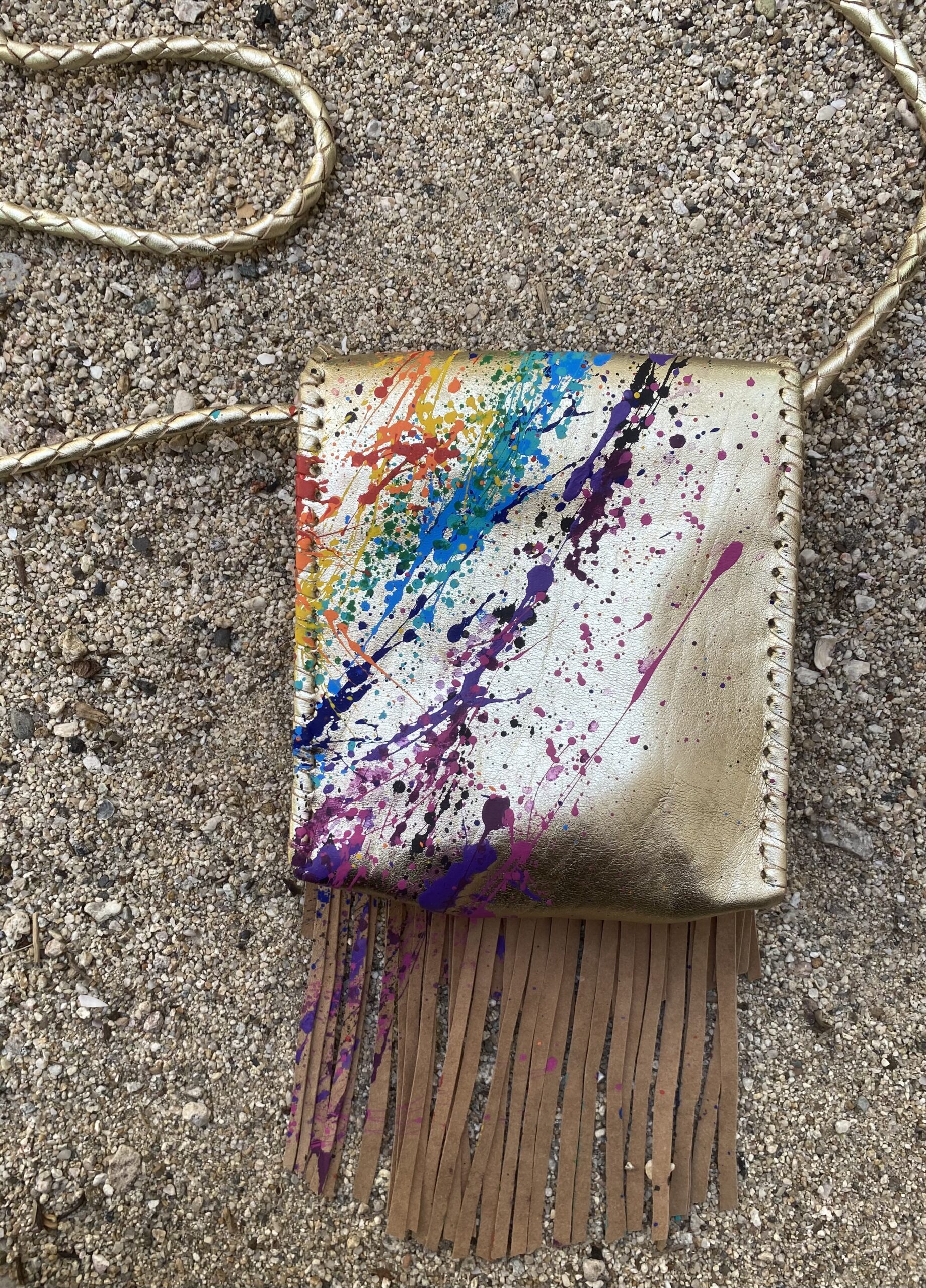 Ula Bag in Hand Painted Gold Leather - Image 8