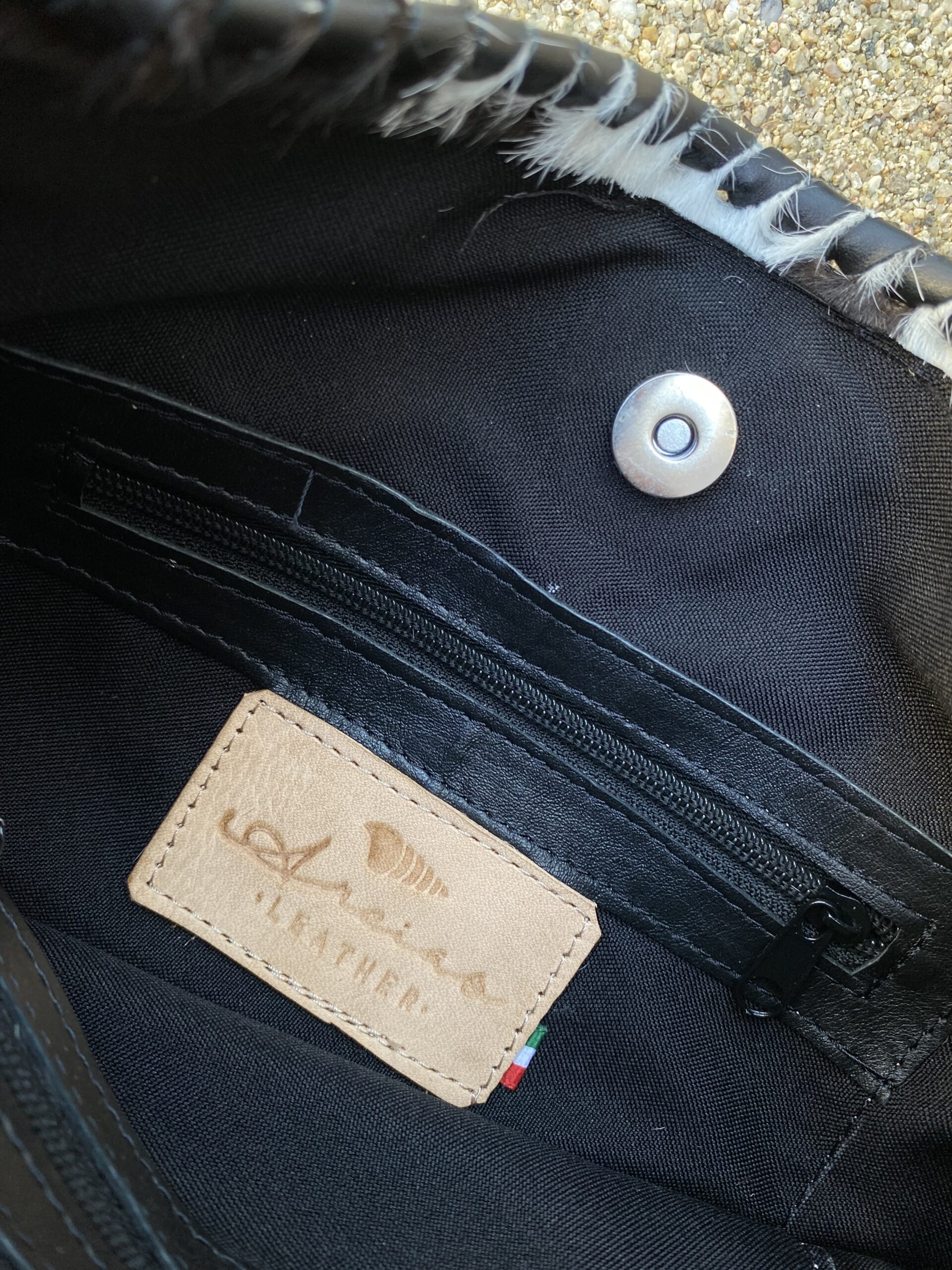 Black Cowhide Whit White Morralito Mens - Image 5