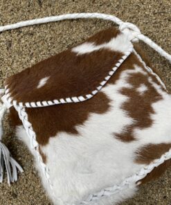 New York Bag In White And Brown Cow Hide